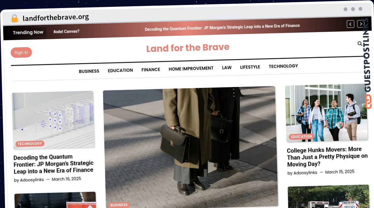Publish Guest Post on landforthebrave.org