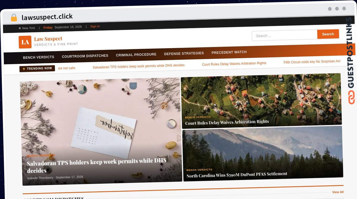 Publish Guest Post on lawsuspect.click
