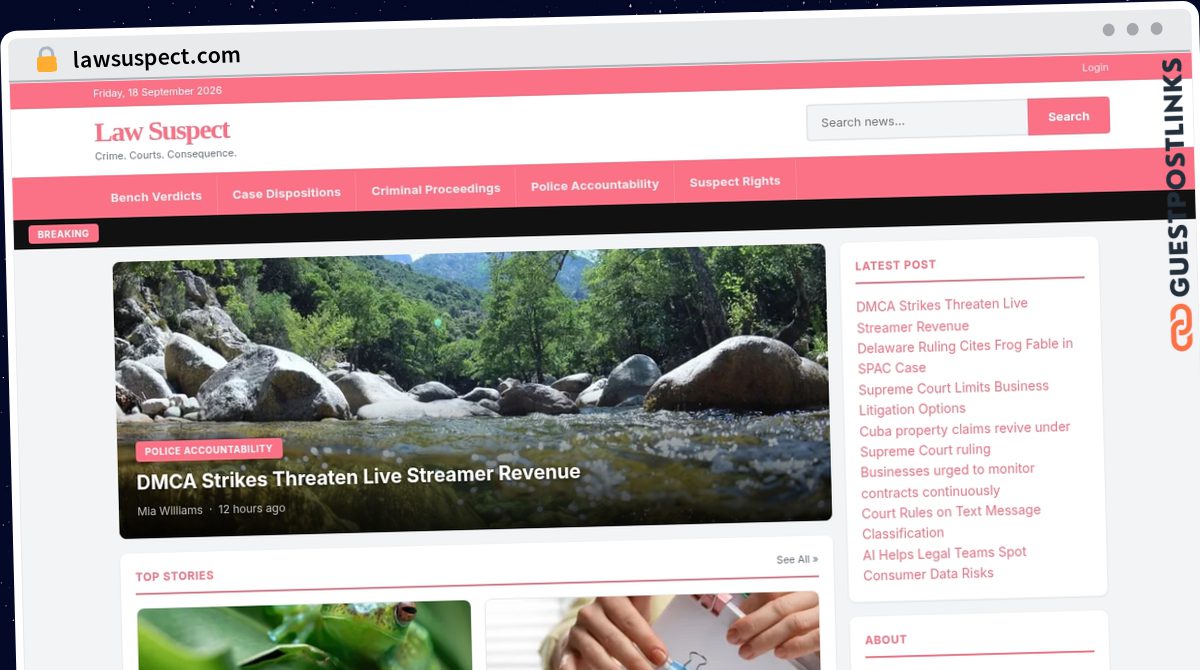 Publish Guest Post on lawsuspect.com