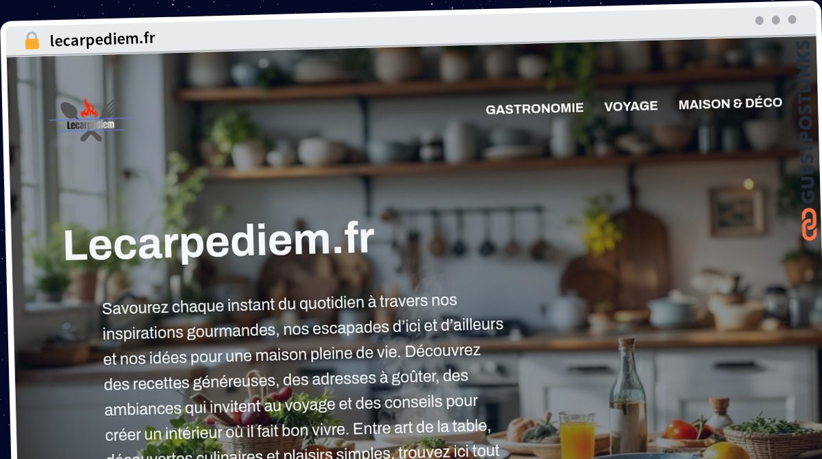 Publish Guest Post on lecarpediem.fr