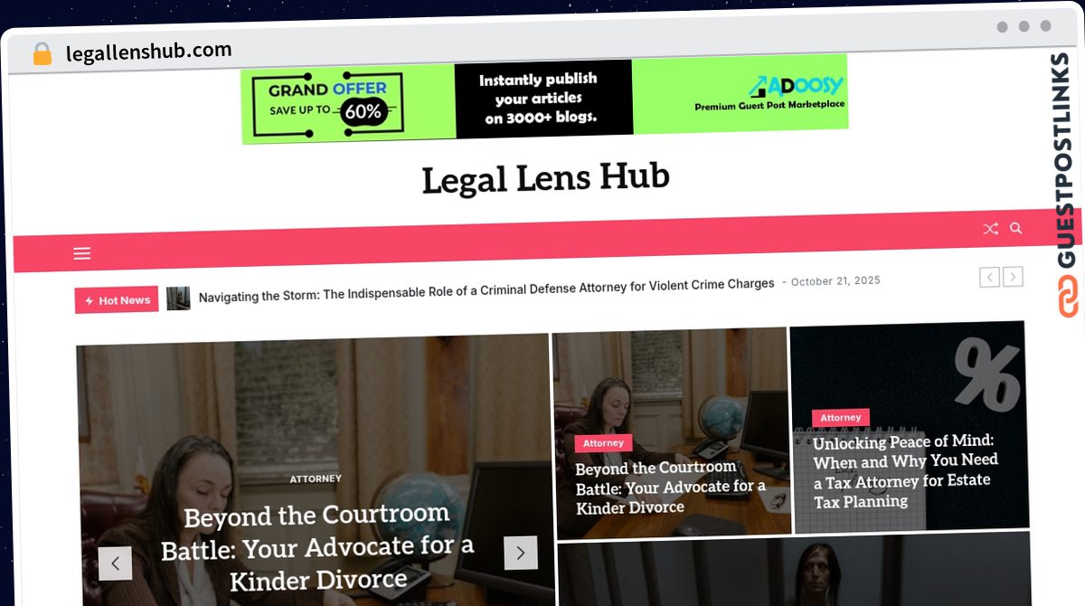 Publish Guest Post on legallenshub.com