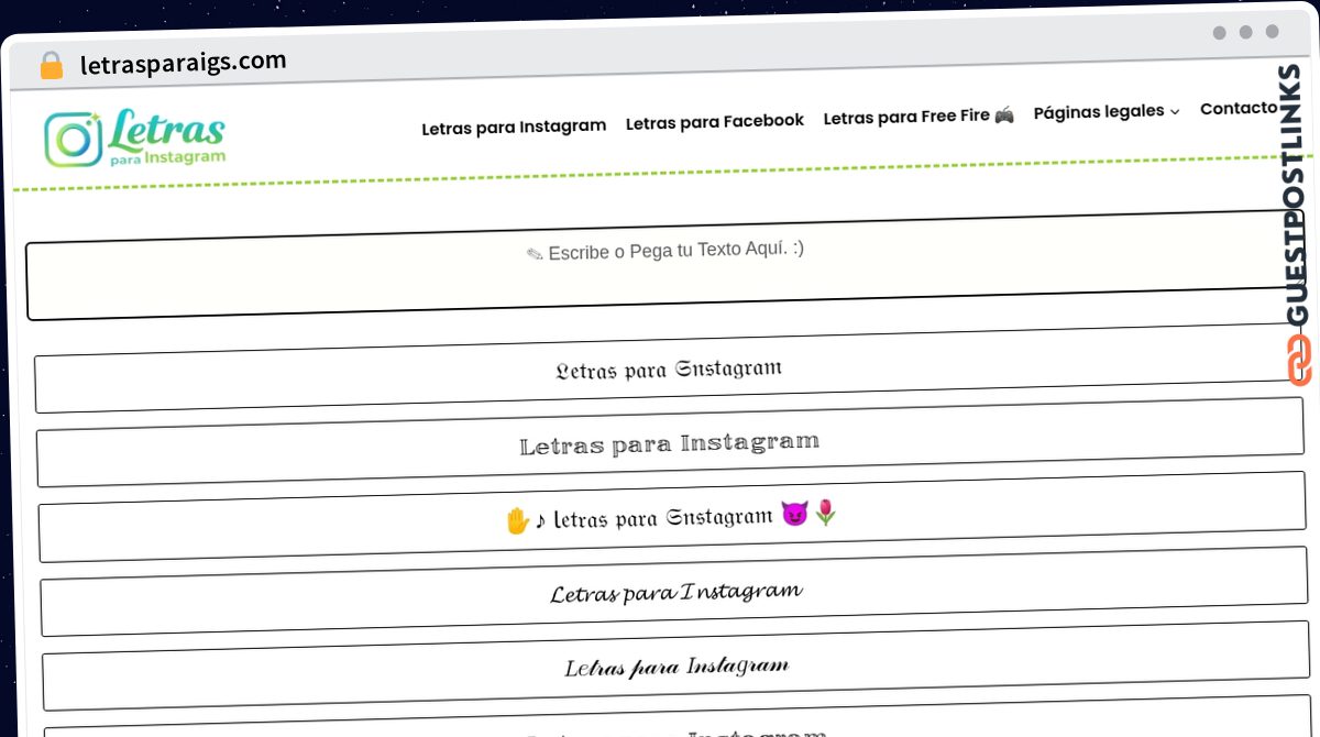 Publish Guest Post on letrasparaigs.com