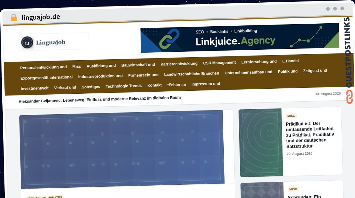 Publish Guest Post on linguajob.de