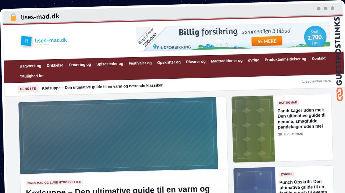 Publish Guest Post on lises-mad.dk