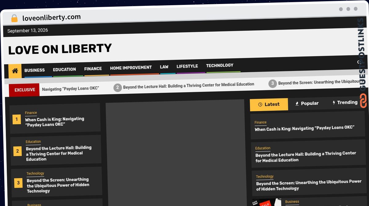 Publish Guest Post on loveonliberty.com