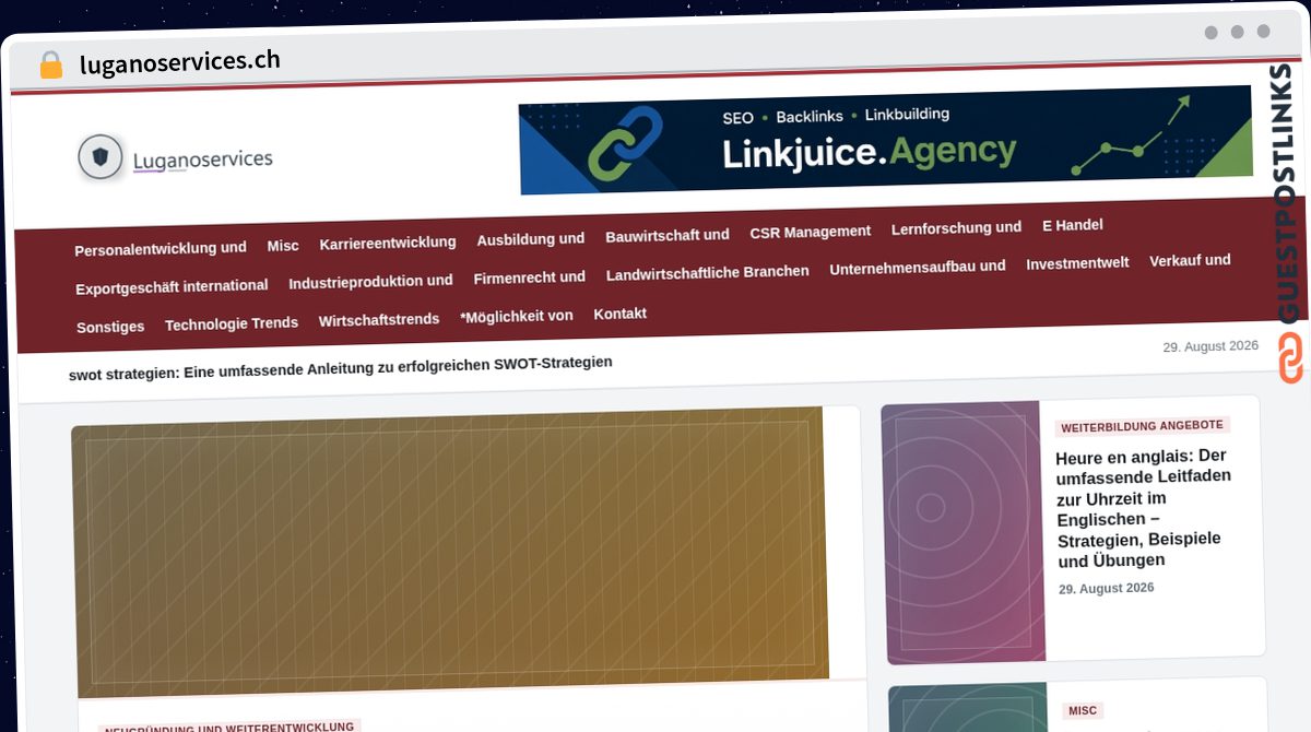 Publish Guest Post on luganoservices.ch