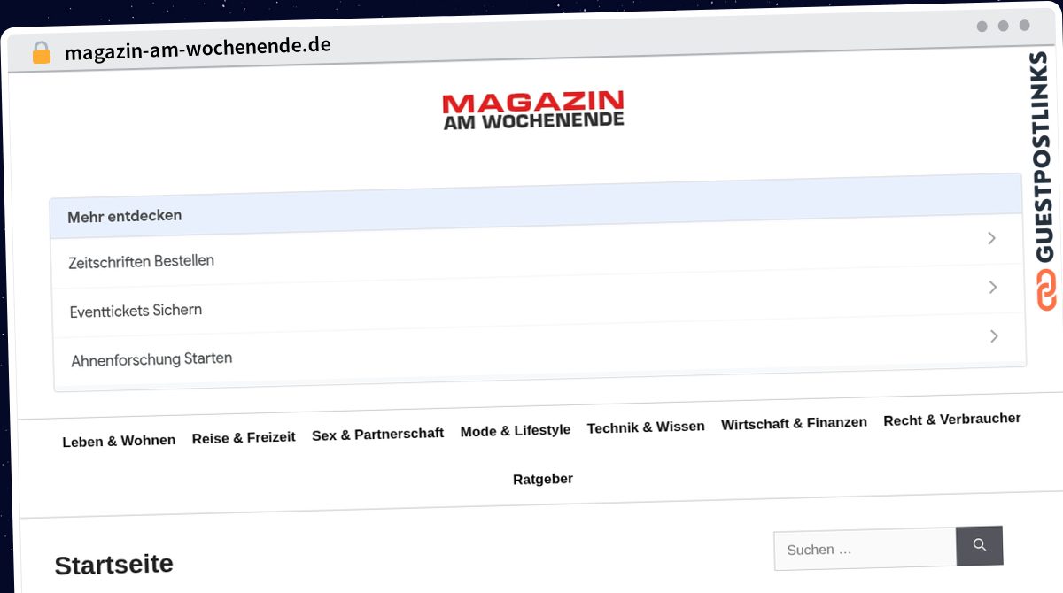 Publish Guest Post on magazin-am-wochenende.de