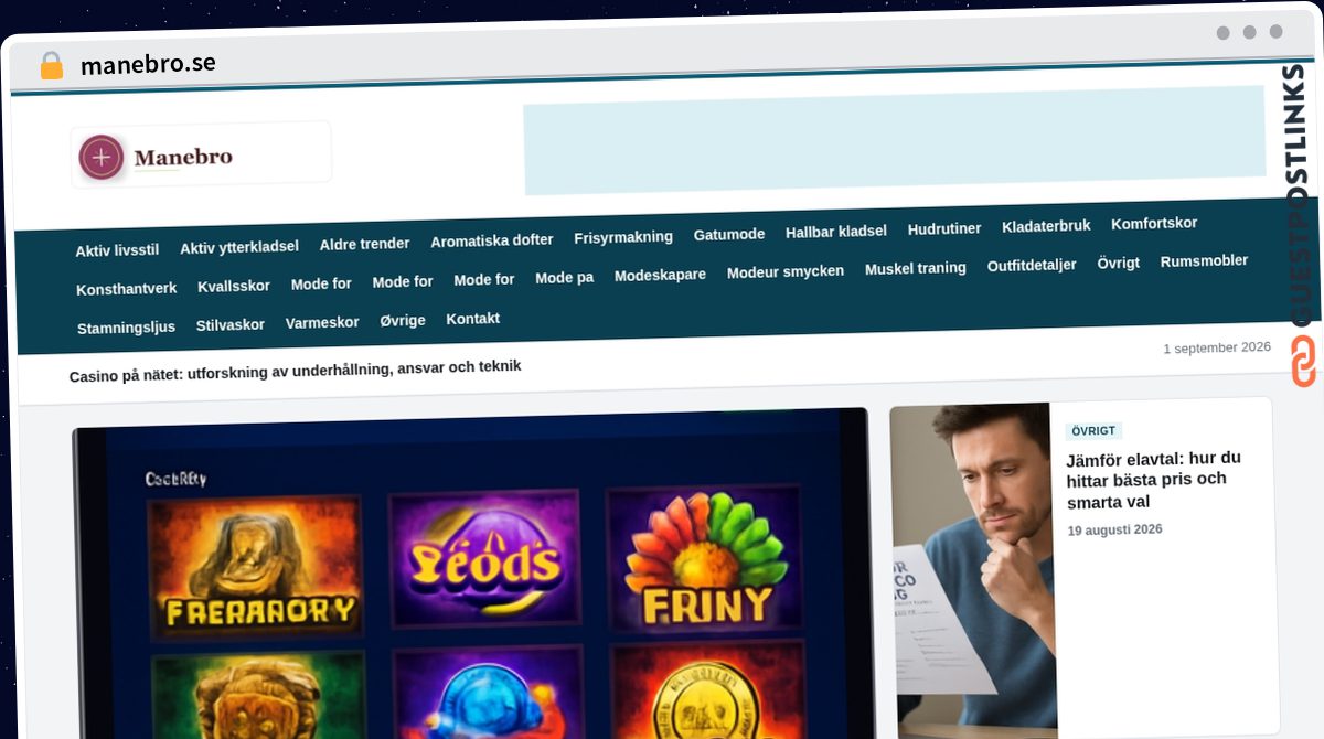 Publish Guest Post on manebro.se
