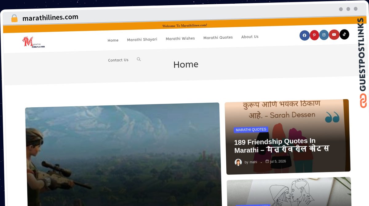 Publish Guest Post on marathilines.com