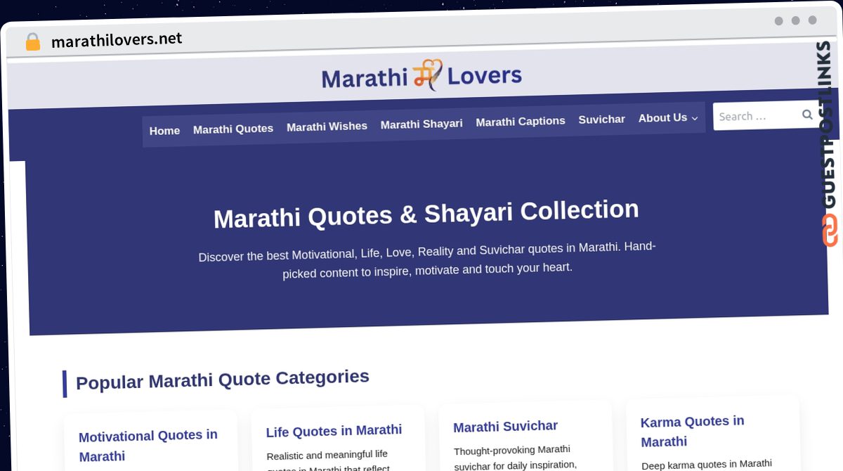 Publish Guest Post on marathilovers.net