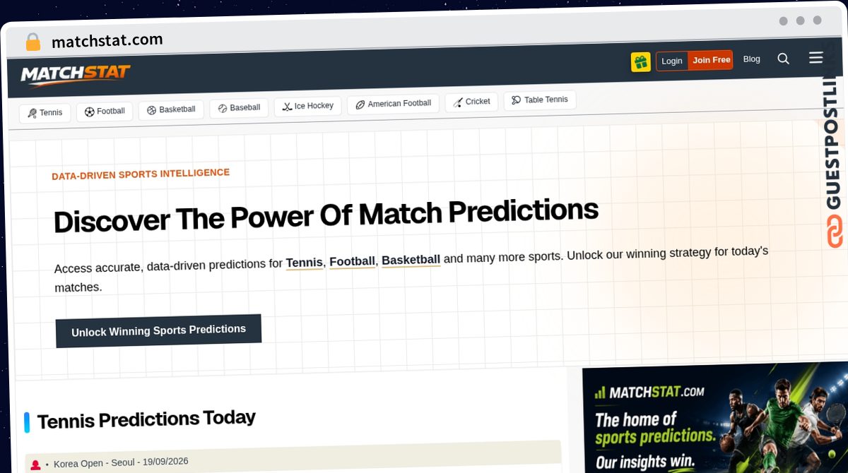 Publish Guest Post on matchstat.com