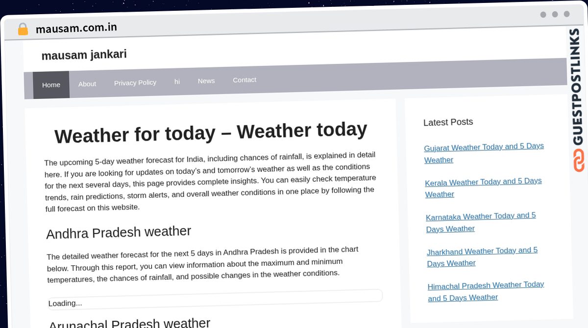 Publish Guest Post on mausam.com.in