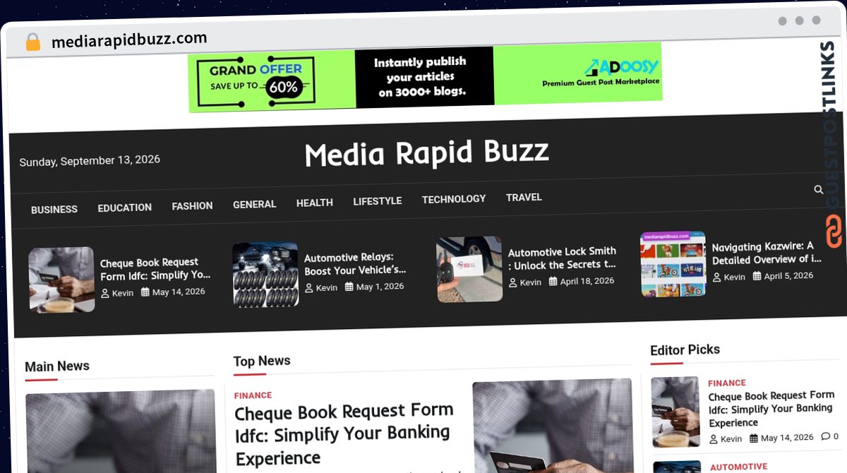 Publish Guest Post on mediarapidbuzz.com