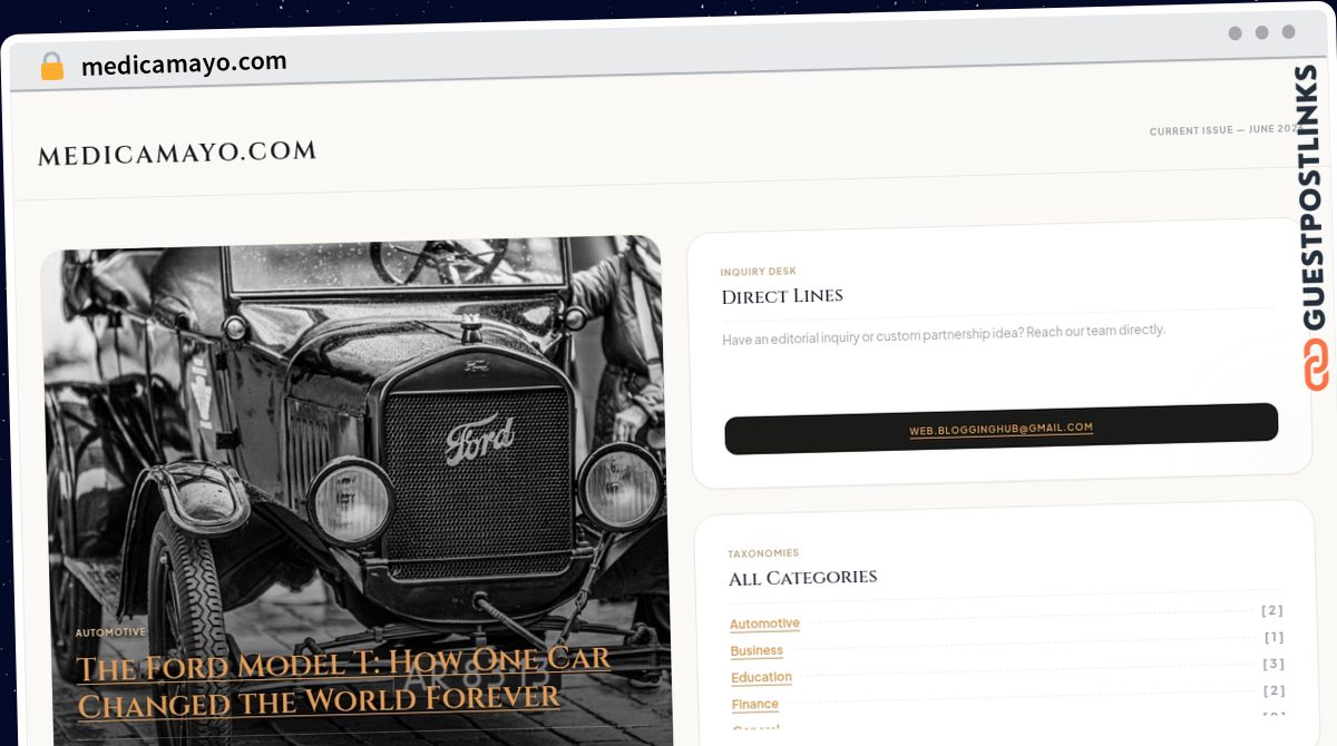 Publish Guest Post on medicamayo.com