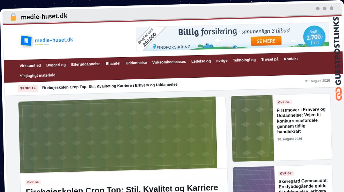 Publish Guest Post on medie-huset.dk