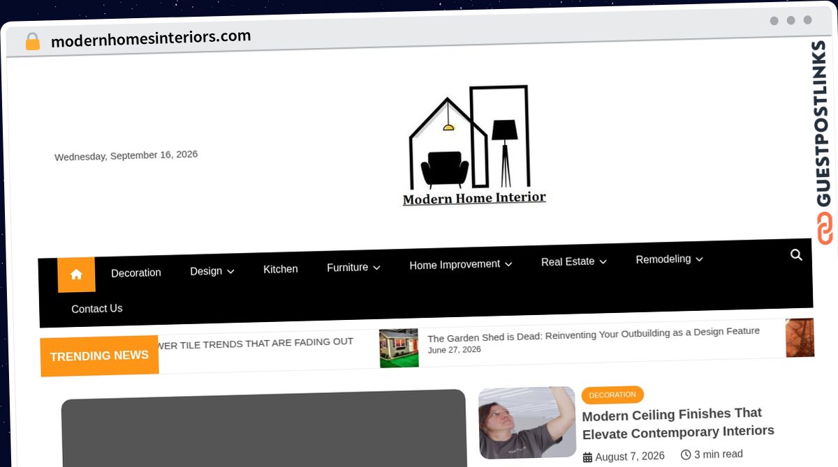 Publish Guest Post on modernhomesinteriors.com
