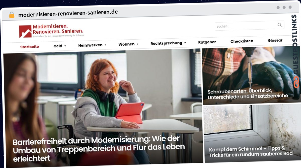 Publish Guest Post on modernisieren-renovieren-sanieren.de