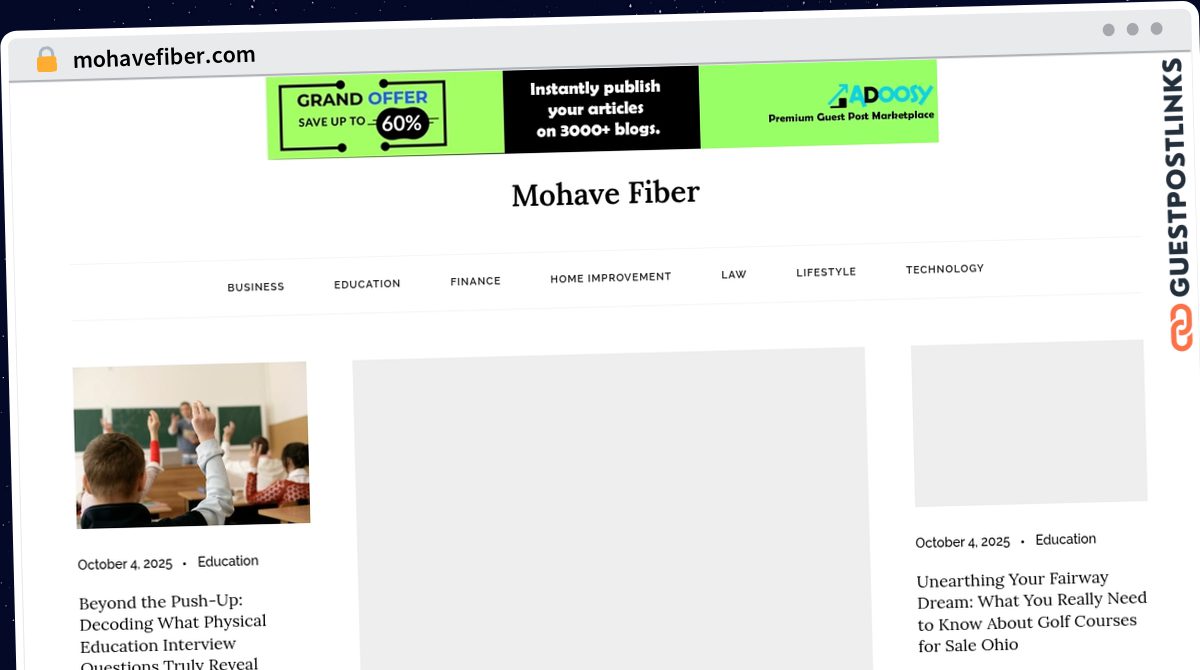 Publish Guest Post on mohavefiber.com