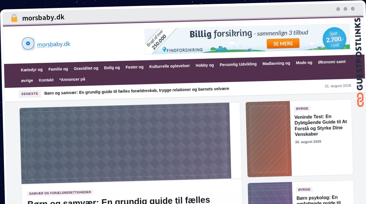 Publish Guest Post on morsbaby.dk