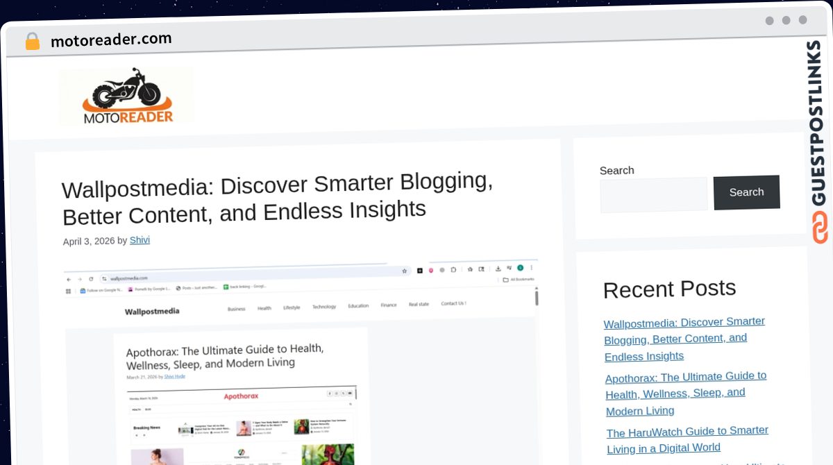 Publish Guest Post on motoreader.com