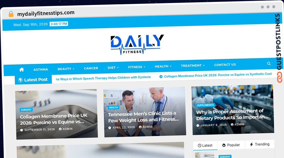 Publish Guest Post on mydailyfitnesstips.com