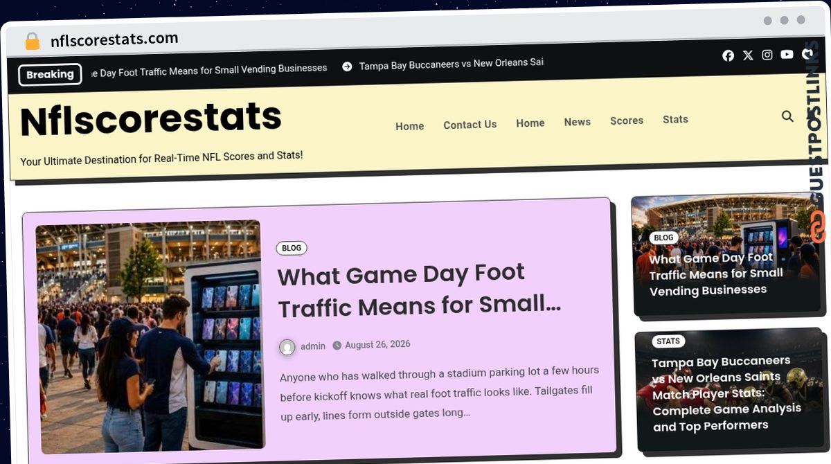Publish Guest Post on nflscorestats.com