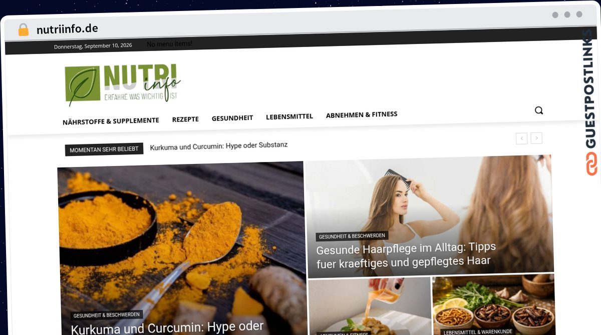 Publish Guest Post on nutriinfo.de