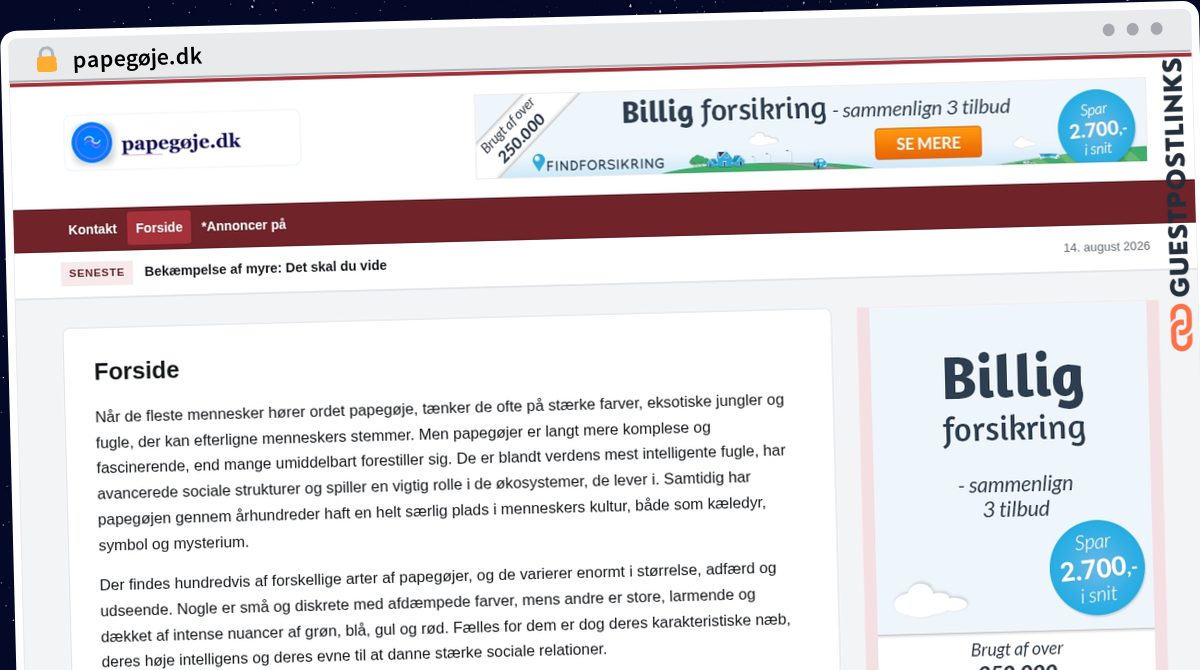 Publish Guest Post on papegøje.dk