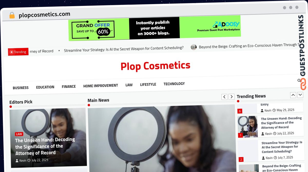 Publish Guest Post on plopcosmetics.com