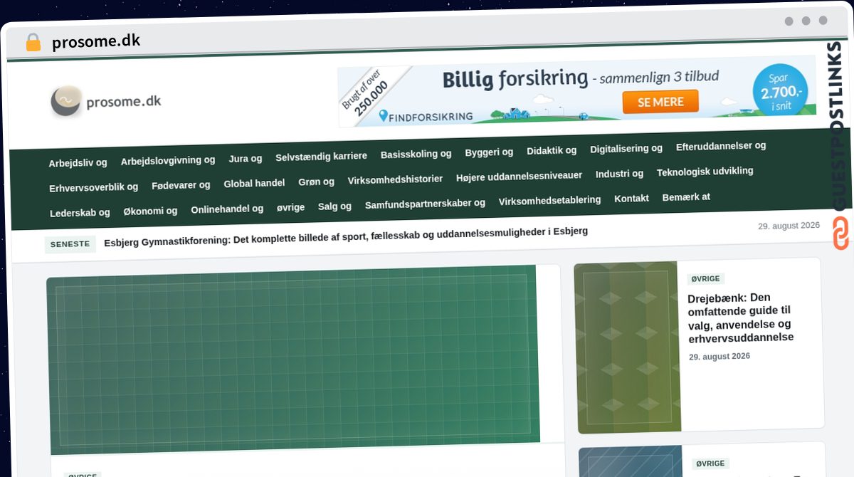 Publish Guest Post on prosome.dk