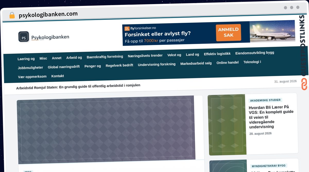 Publish Guest Post on psykologibanken.com
