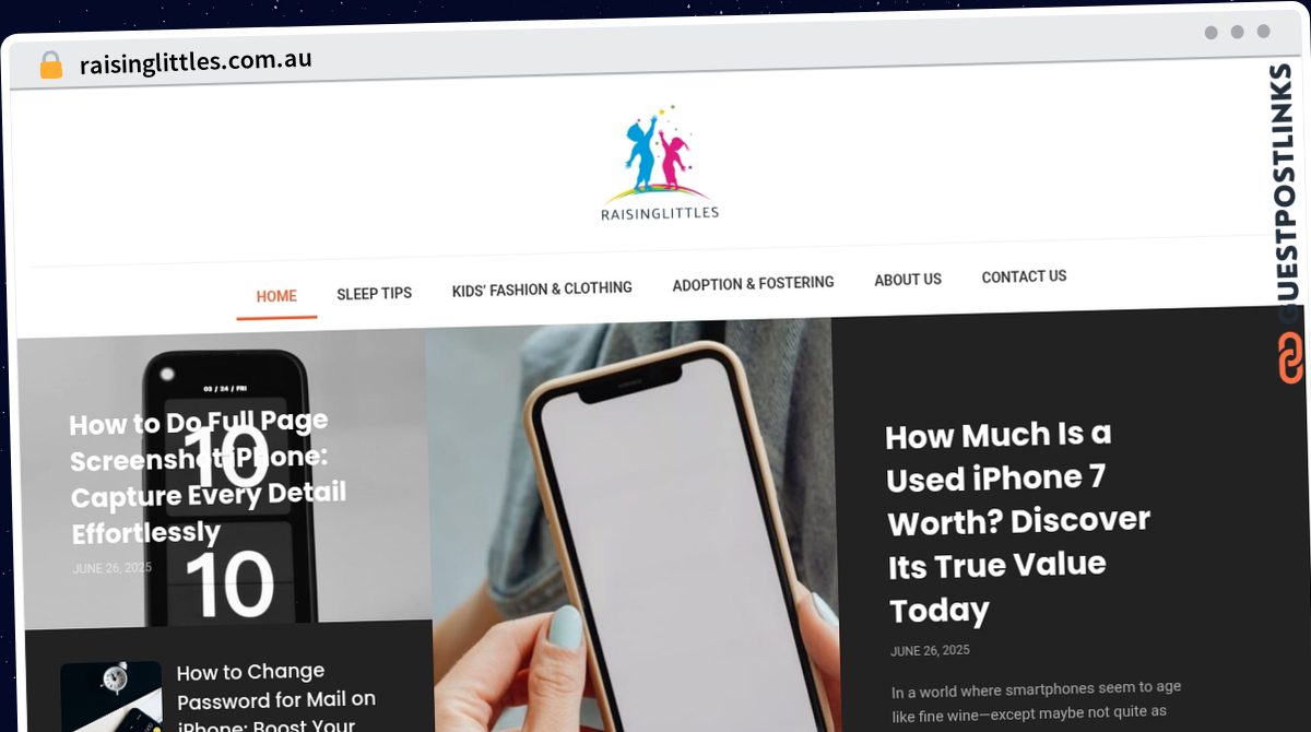 Publish Guest Post on raisinglittles.com.au
