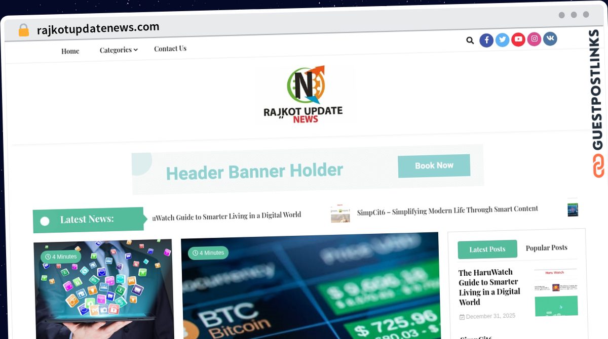 Publish Guest Post on rajkotupdatenews.com