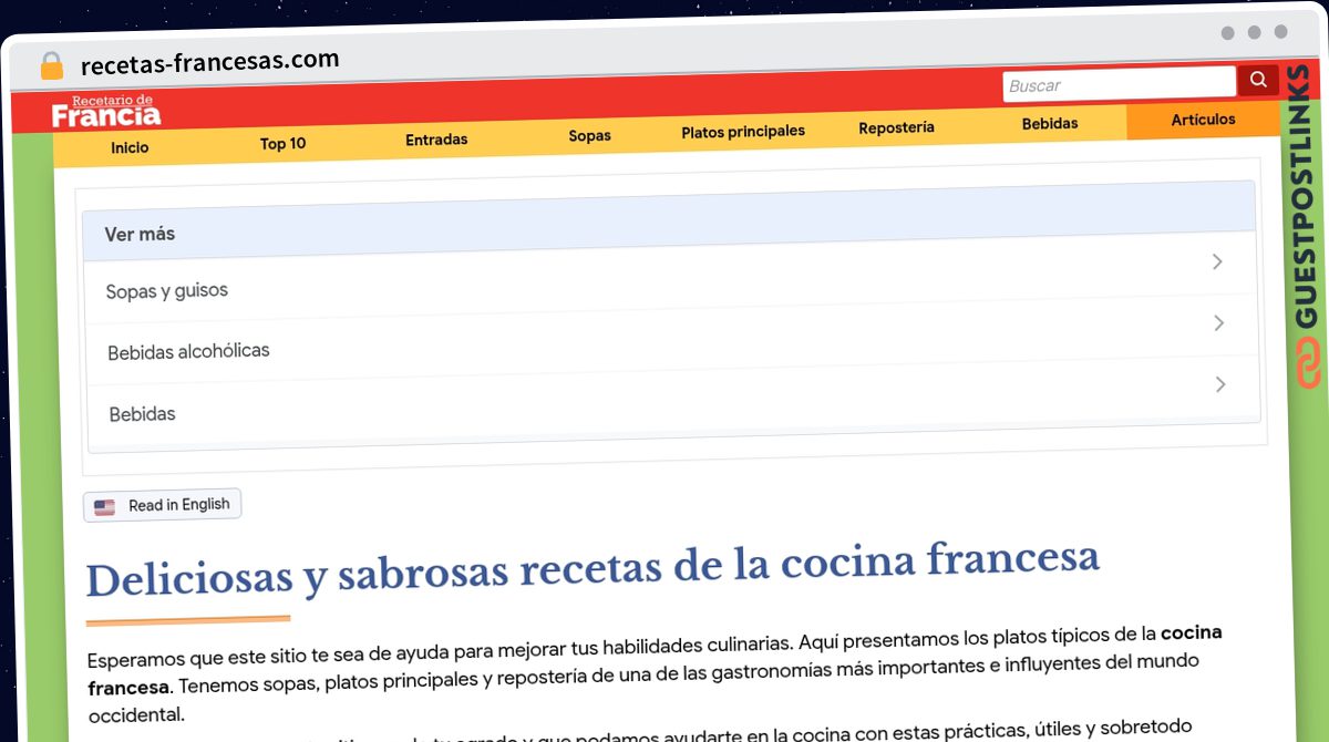 Publish Guest Post on recetas-francesas.com