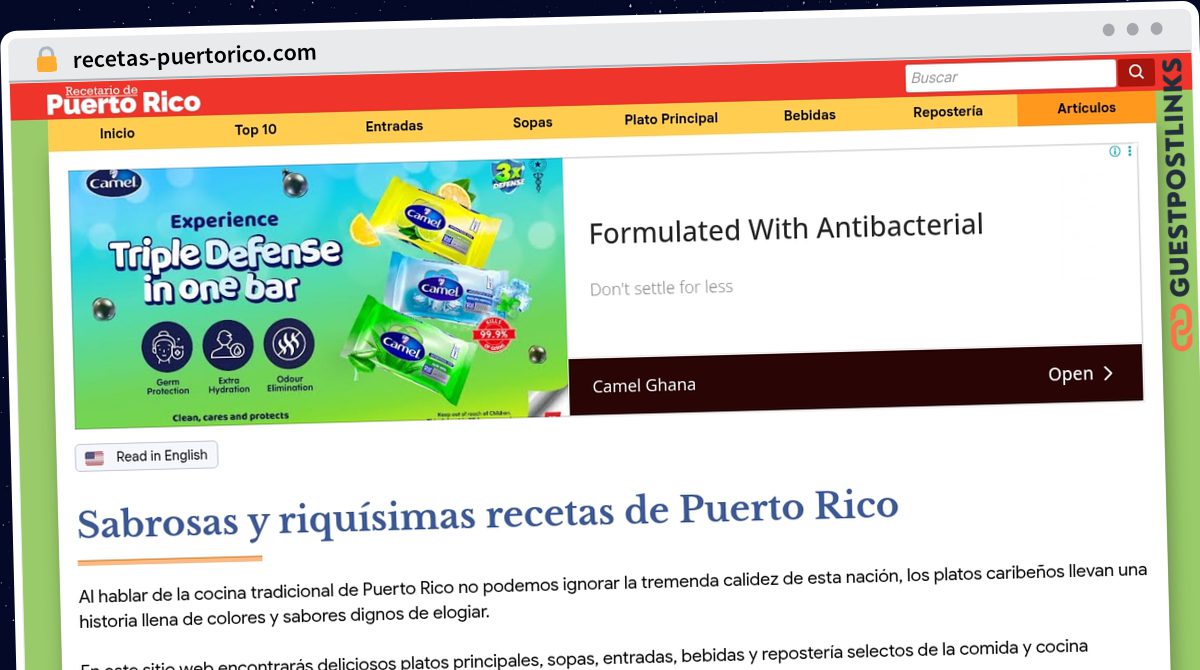 Publish Guest Post on recetas-puertorico.com