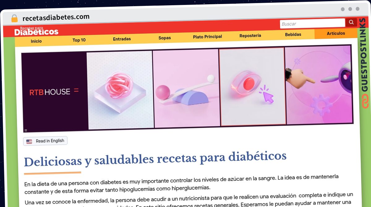 Publish Guest Post on recetasdiabetes.com