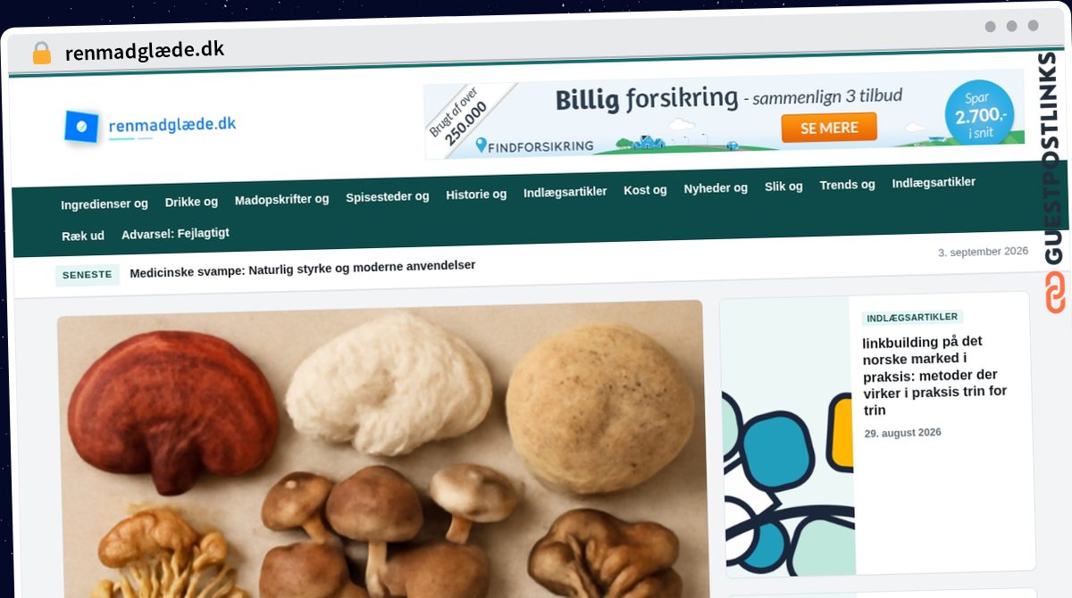 Publish Guest Post on renmadglæde.dk