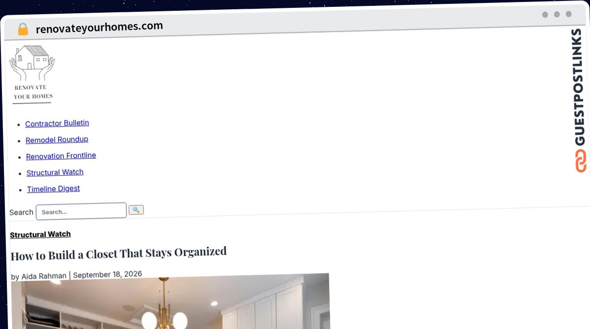 Publish Guest Post on renovateyourhomes.com