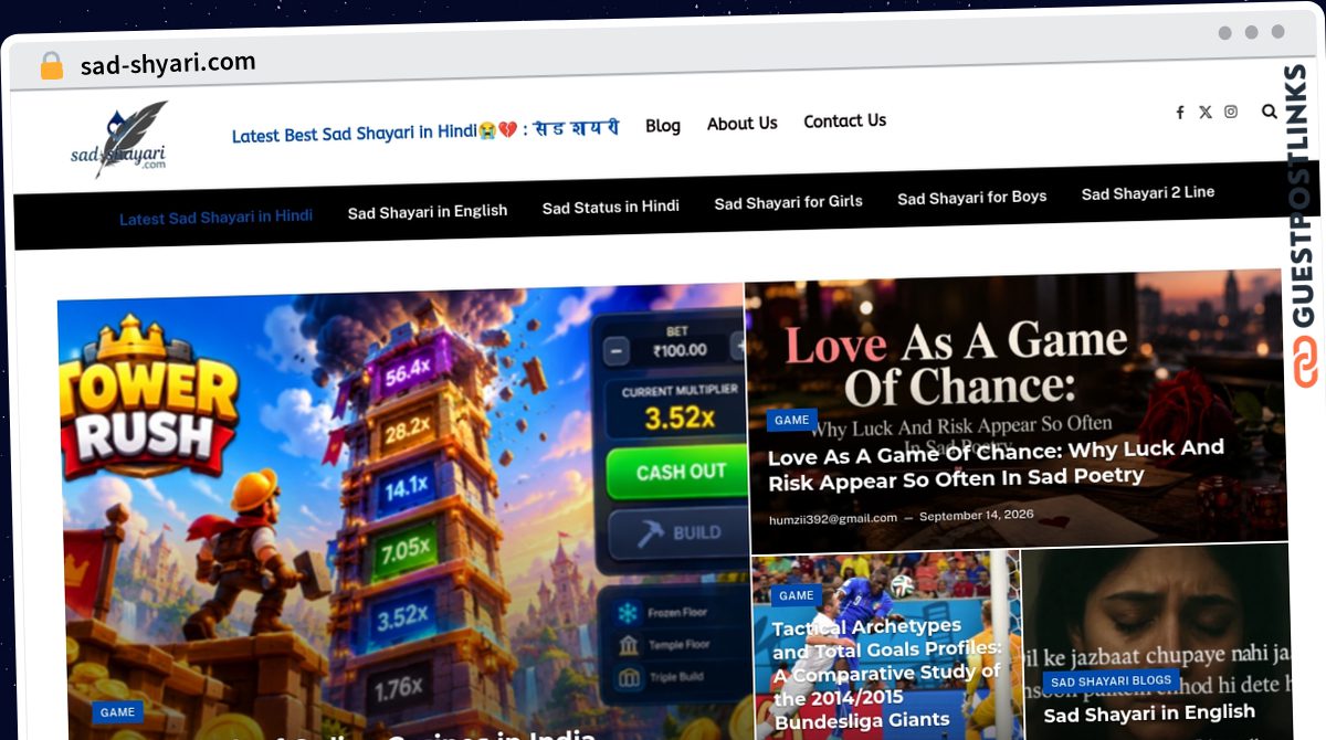 Publish Guest Post on sad-shyari.com