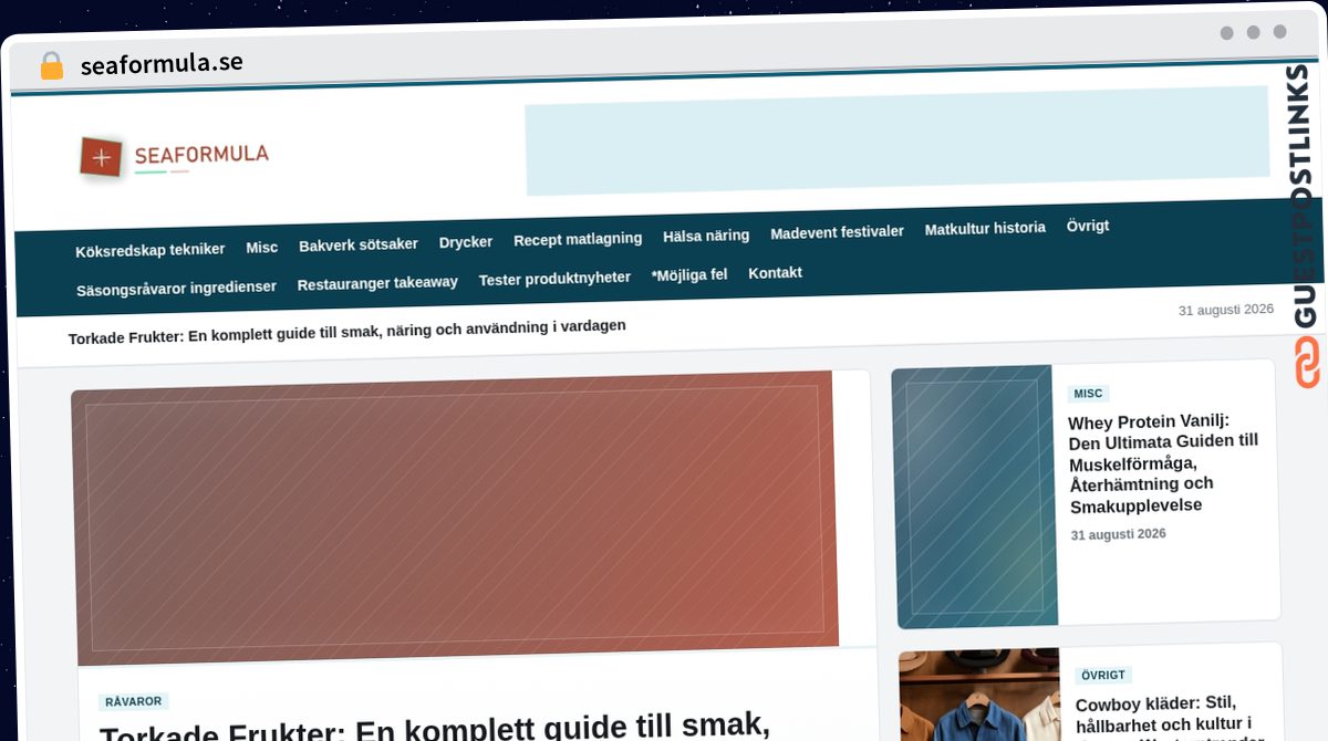 Publish Guest Post on seaformula.se