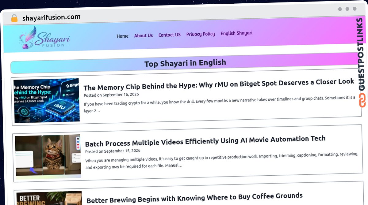 Publish Guest Post on shayarifusion.com