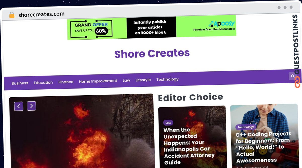 Publish Guest Post on shorecreates.com