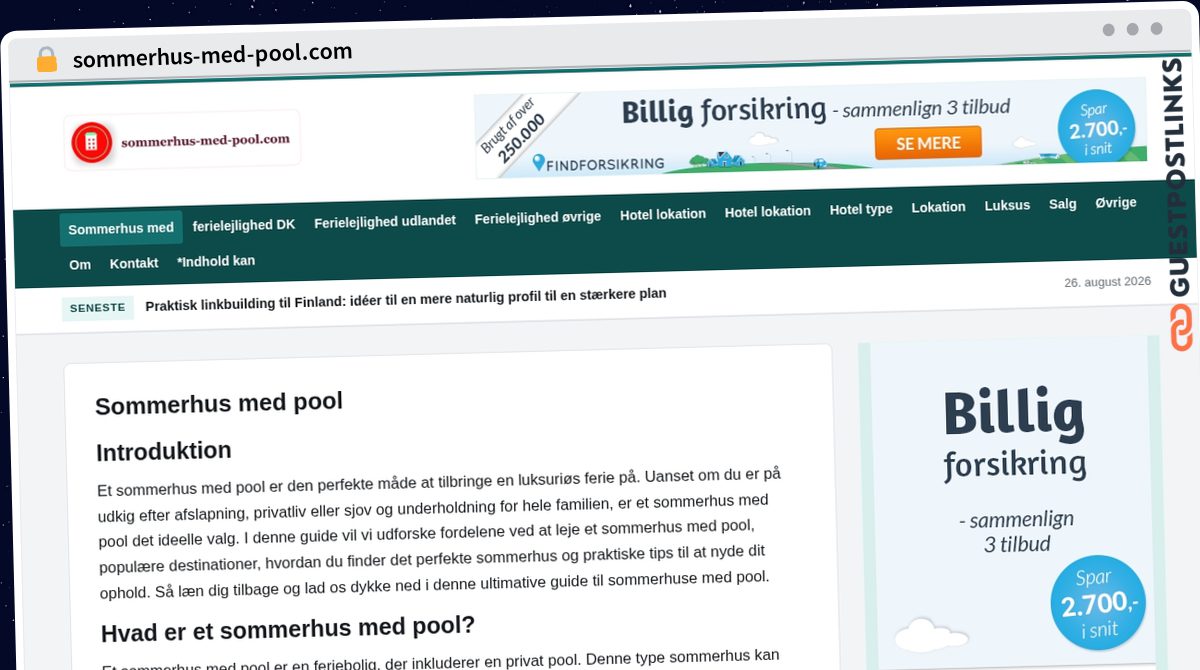 Publish Guest Post on sommerhus-med-pool.com