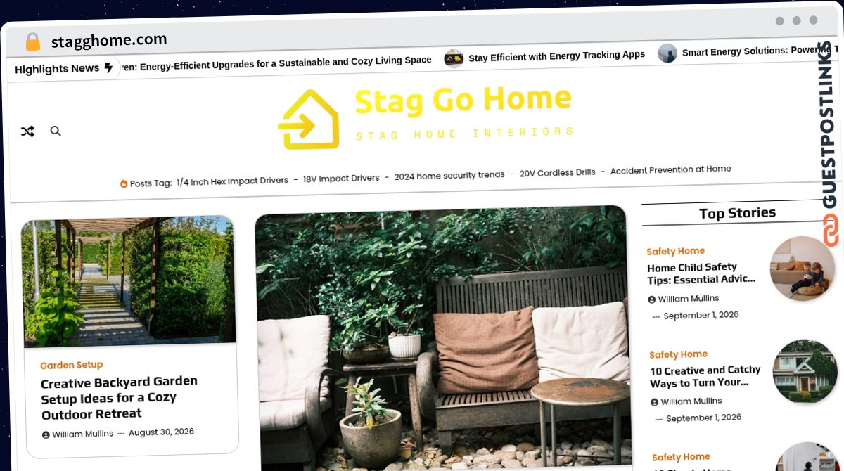 Publish Guest Post on stagghome.com