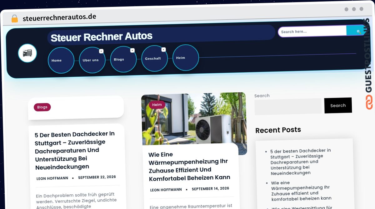 Publish Guest Post on steuerrechnerautos.de