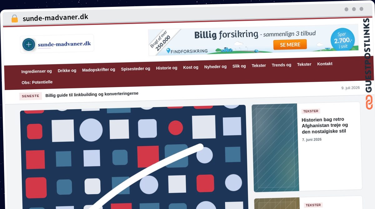 Publish Guest Post on sunde-madvaner.dk