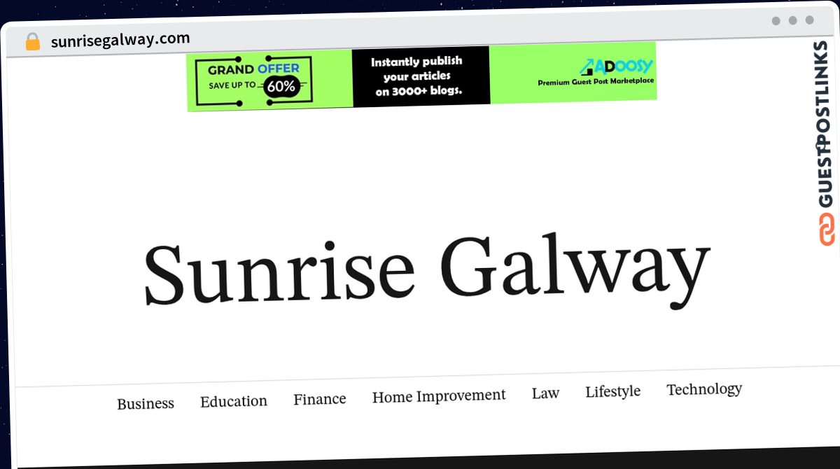 Publish Guest Post on sunrisegalway.com