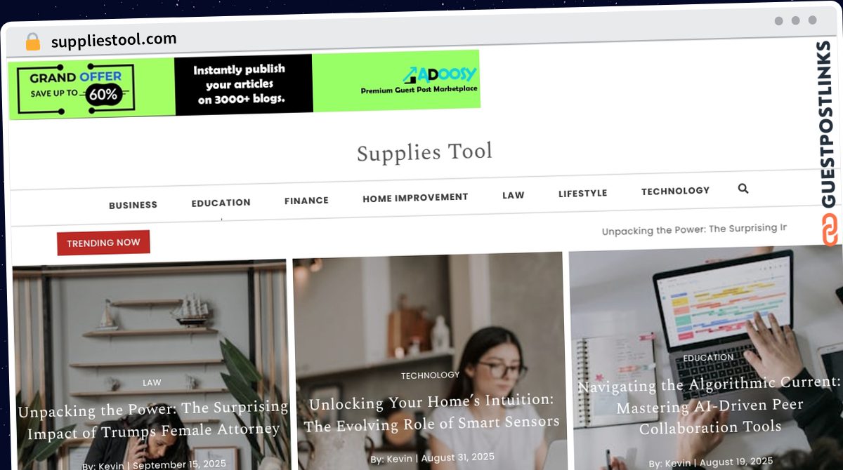 Publish Guest Post on suppliestool.com