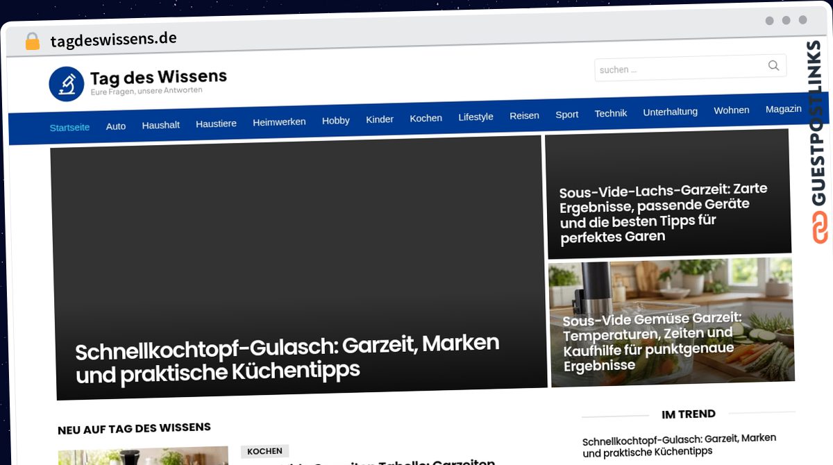 Publish Guest Post on tagdeswissens.de