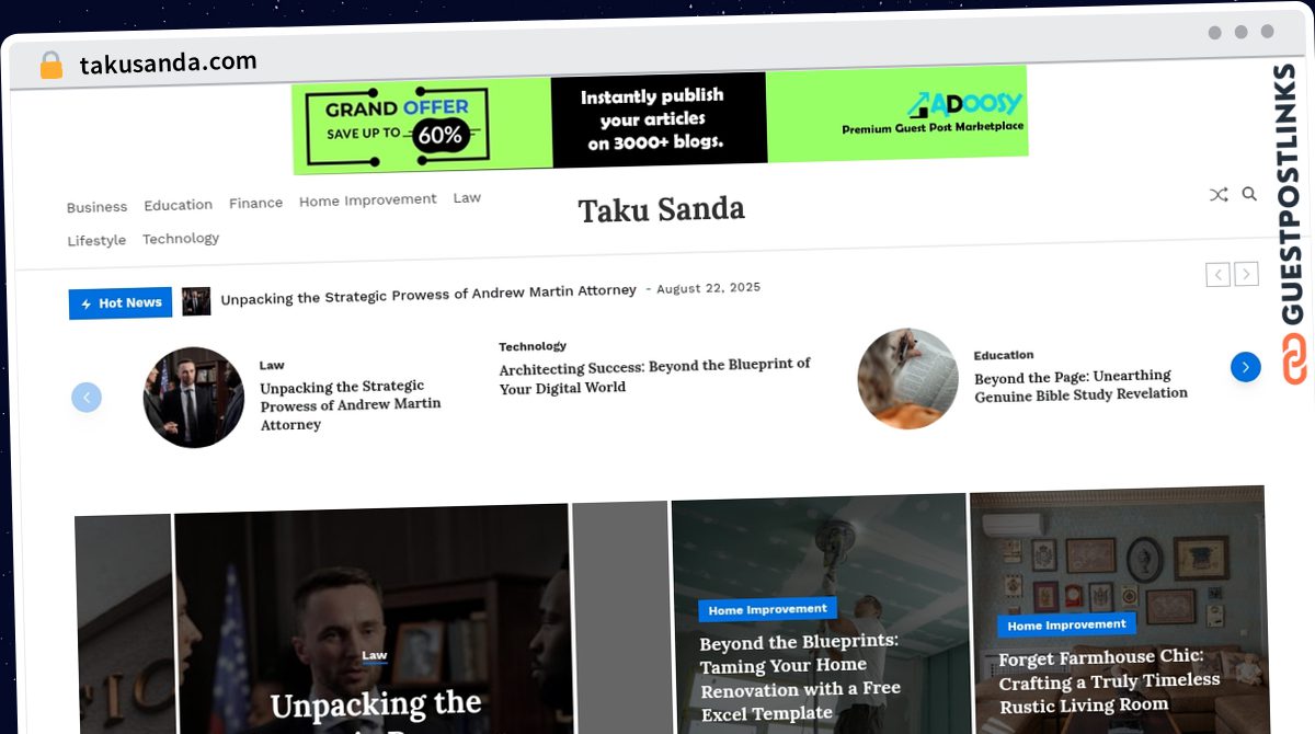 Publish Guest Post on takusanda.com
